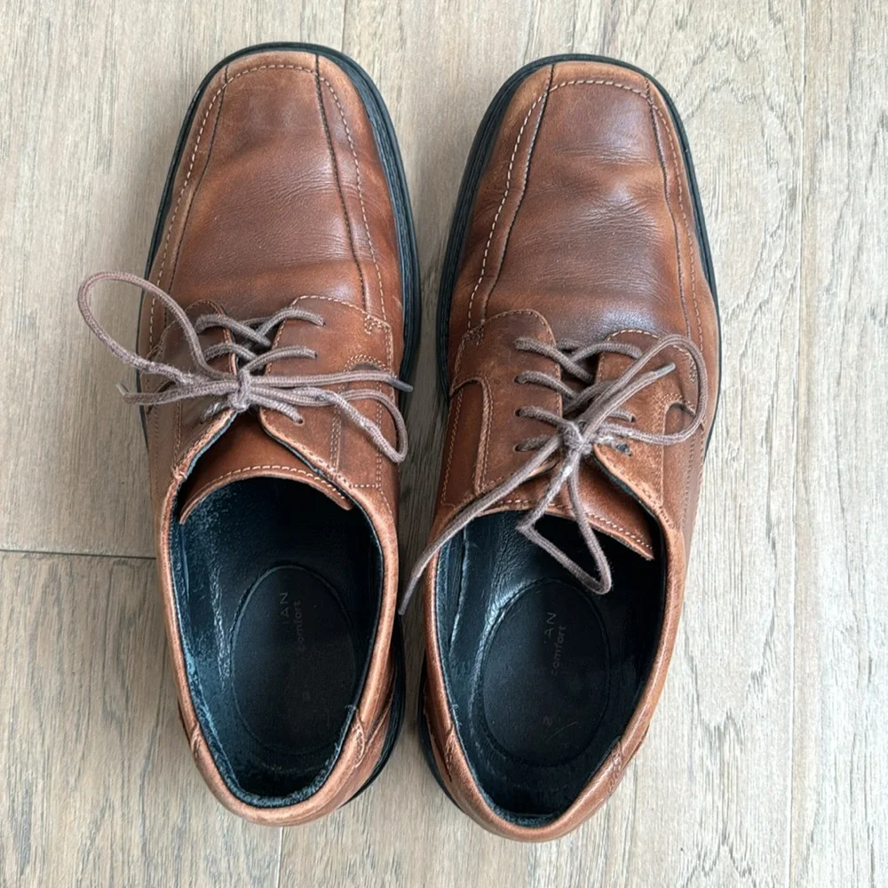 Men’s 9.5 Bostonian Brown Leather Lace-Up Shoes - Picture 5 of 7